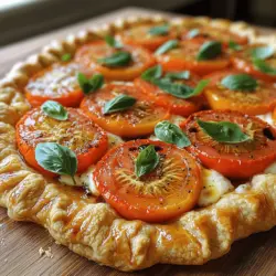 Galettes bring a charming, rustic appeal to the table, serving as a delightful way to celebrate seasonal produce. This freeform pastry is versatile and can be filled with both sweet and savory ingredients, making it an excellent choice for any meal or occasion. The Rustic Tomato Basil Galette is particularly special, showcasing the freshness of summer tomatoes and the aromatic qualities of basil, making it an ideal recipe for those sunny afternoons or fresh finds at the local farmers' market.