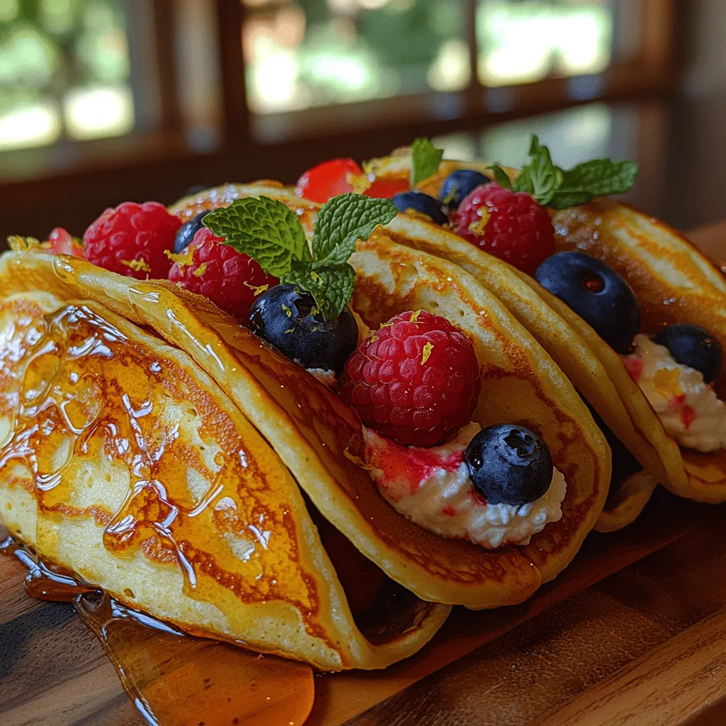 In the realm of breakfast delicacies, pancakes have long held a cherished place. Their warm, fluffy texture and versatility make them a beloved choice for starting the day. However, the classic pancake is about to be reinvented in this recipe for Whipped Lemon Ricotta Pancake Tacos. This delightful dish combines the familiar comfort of pancakes with a creamy, citrus-infused ricotta filling, creating a refreshing twist that is sure to impress family and friends alike. Imagine biting into a soft pancake that cradles a luscious ricotta mixture, brightened by the zesty notes of lemon—a true celebration of flavors that brings both excitement and satisfaction to the breakfast table.