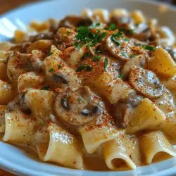 Creamy Mushroom Stroganoff on Egg Noodles is a dish that evokes warmth and comfort, making it a perfect choice for a cozy dinner at home. The rich, velvety sauce enveloping tender egg noodles combined with the earthy flavors of mushrooms creates a satisfying meal that resonates with both the heart and the palate. This dish stands as a testimony to the power of comfort food in our everyday lives, providing nourishment not just for the body but also for the soul. Whether you’re looking for a quick weeknight dinner or a dish to impress guests, this creamy stroganoff caters to all culinary needs.