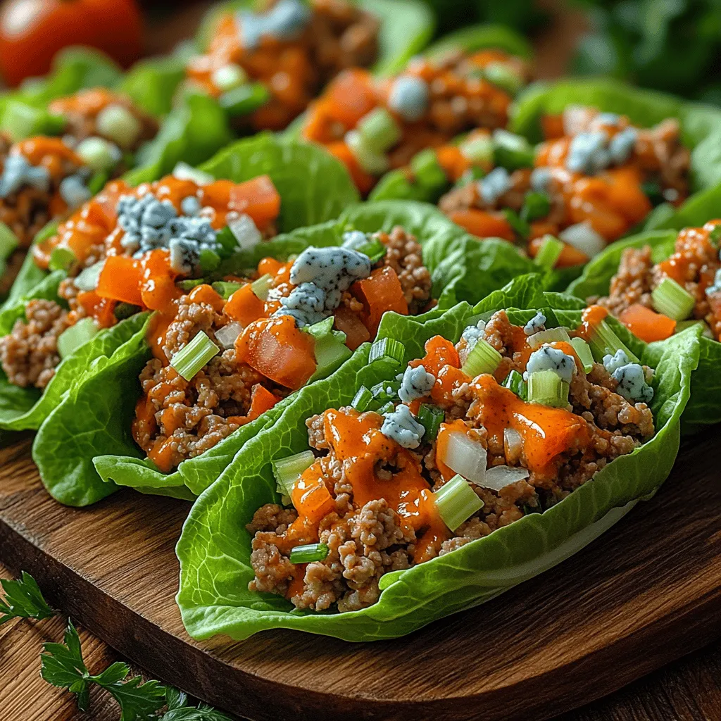 Buffalo sauce, a key component of this recipe, has a storied history that traces back to Buffalo, New York, in the 1960s. The creation of this iconic sauce is credited to Teressa Bellissimo, who developed it as a flavorful coating for chicken wings served at her family's bar, the Anchor Bar. The original recipe combined hot sauce and butter, creating a tangy, spicy, and buttery flavor that quickly gained popularity. Over the years, Buffalo sauce has transcended its humble beginnings, becoming a staple in American cuisine. Its versatility means it can be used in various dishes, including dips, marinades, and, of course, wraps like these Buffalo Turkey Lettuce Wraps.