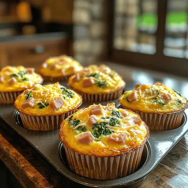 In the fast-paced world we live in, finding delicious and nutritious breakfast options can be a challenge. Enter the Savory Ham and Spinach Egg Muffins—a delightful dish that not only satisfies your taste buds but also fuels your body with essential nutrients. These bite-sized wonders are perfect for those busy mornings when you need a quick grab-and-go meal or for leisurely brunches with family and friends. Their versatility makes them suitable for meal prep, allowing you to whip up a batch at the beginning of the week and enjoy them throughout.