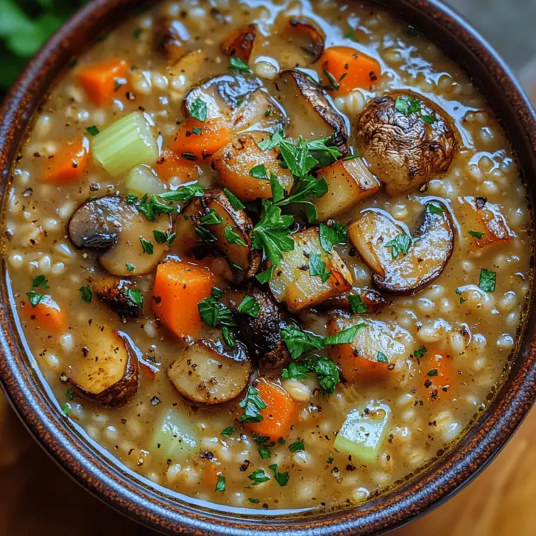 When the weather turns chilly, there’s nothing quite like a warm bowl of soup to provide comfort and nourishment. The Earthy Delights Roasted Mushroom Barley Soup is a perfect example of a dish that not only warms the soul but also delights the palate. This hearty soup is packed with earthy flavors from a variety of mushrooms, combined with the nutty richness of pearl barley, creating a culinary experience that is both satisfying and restorative.
