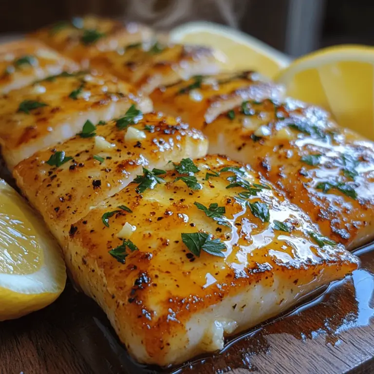 Lemon Garlic Butter Tilapia is a delightful dish that combines the mild, flaky texture of tilapia with the zesty brightness of lemon and the aromatic depth of garlic. This dish is not only quick to prepare but also healthy, making it an ideal choice for busy weeknight dinners or an impressive dish for entertaining guests. The beautiful balance of flavors is sure to please even the most discerning palates, while the straightforward preparation process ensures that anyone can whip it up with ease.