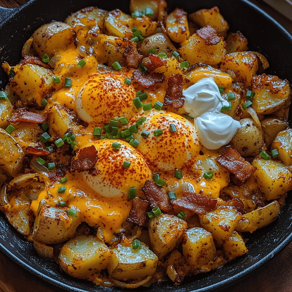 Imagine waking up to the enticing aroma of sizzling bacon and crispy potatoes, with a medley of fresh vegetables and perfectly cooked eggs all coming together in one delicious dish. The Hearty Loaded Baked Potato Breakfast Skillet is not just a meal; it's a warm embrace on a plate, combining the classic flavors of a loaded baked potato with the satisfying elements of a breakfast skillet. This dish is more than just breakfast; it is a comforting way to kick off your day, offering a delightful mix of textures and flavors that are sure to please both the palate and the soul.