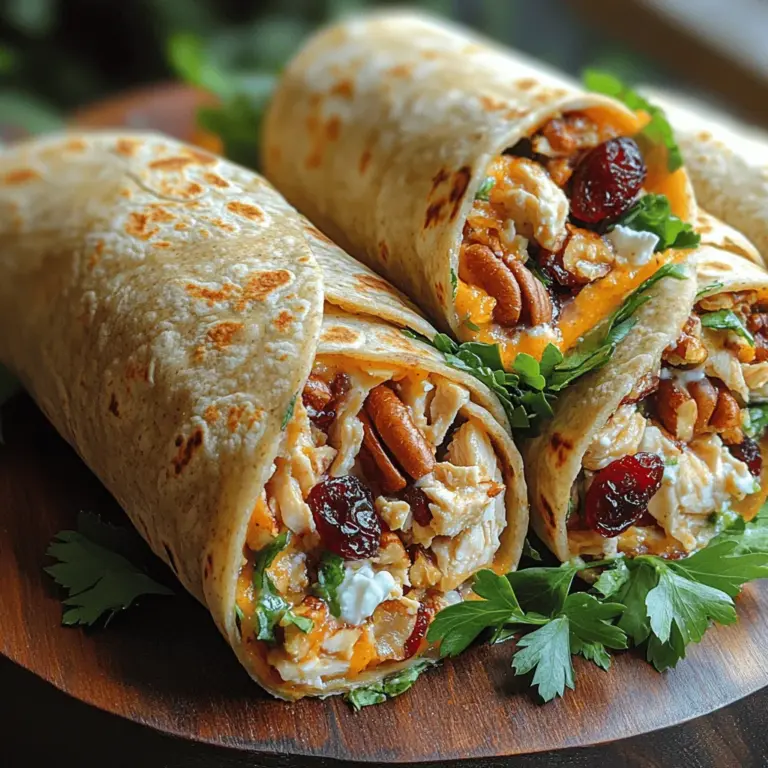 Wraps are a versatile meal option that suit a multitude of tastes and dietary needs, making them a favorite in many households. They can be enjoyed for lunch, dinner, or as a convenient on-the-go snack, and can be easily customized to cater to dietary restrictions or personal preferences. One such delightful variation is the Cranberry Pecan Chicken Wrap. This dish beautifully balances protein, fiber, and flavor, making it not only satisfying but also nourishing.