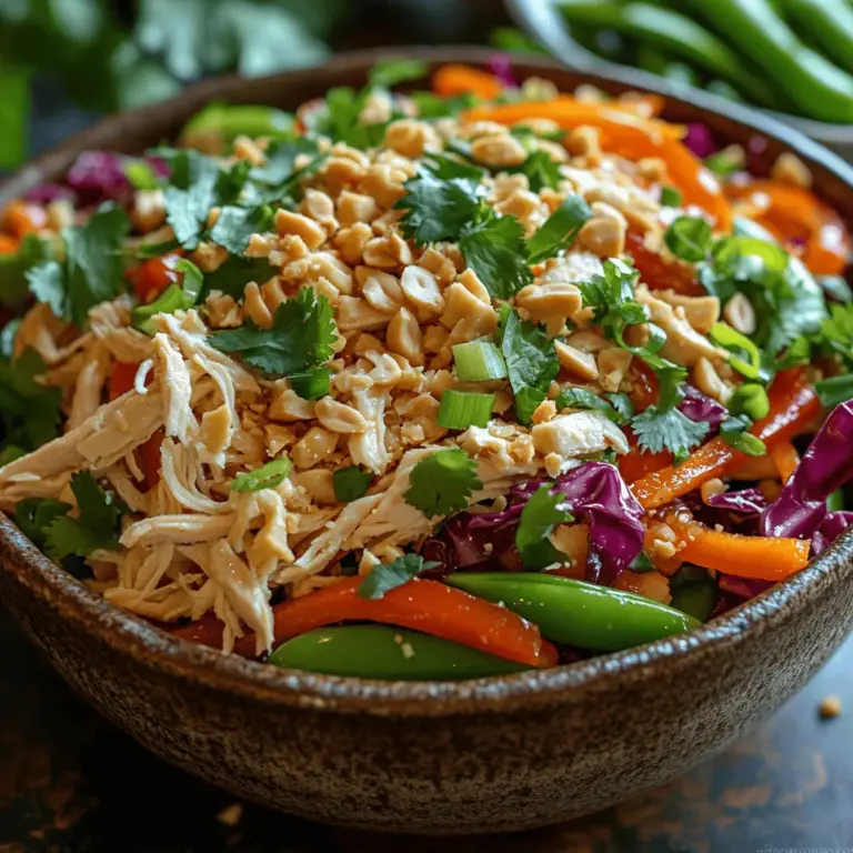 Exploring the vibrant and refreshing world of Thai cuisine, this Crunchy Thai Chicken Salad is a perfect blend of textures and flavors that not only satisfies your palate but also provides a nutritious meal option. Whether you're preparing a quick lunch, a family dinner, or a potluck dish, this salad showcases the balance of crunchy vegetables, tender chicken, and a tangy dressing that is sure to impress. The unique combination of fresh ingredients, aromatic herbs, and zesty dressings makes Thai salads a staple in kitchens around the globe. In this article, we will delve into the ingredients, preparation methods, and the essence of Thai flavors, ensuring you can recreate this delightful dish in your own kitchen.