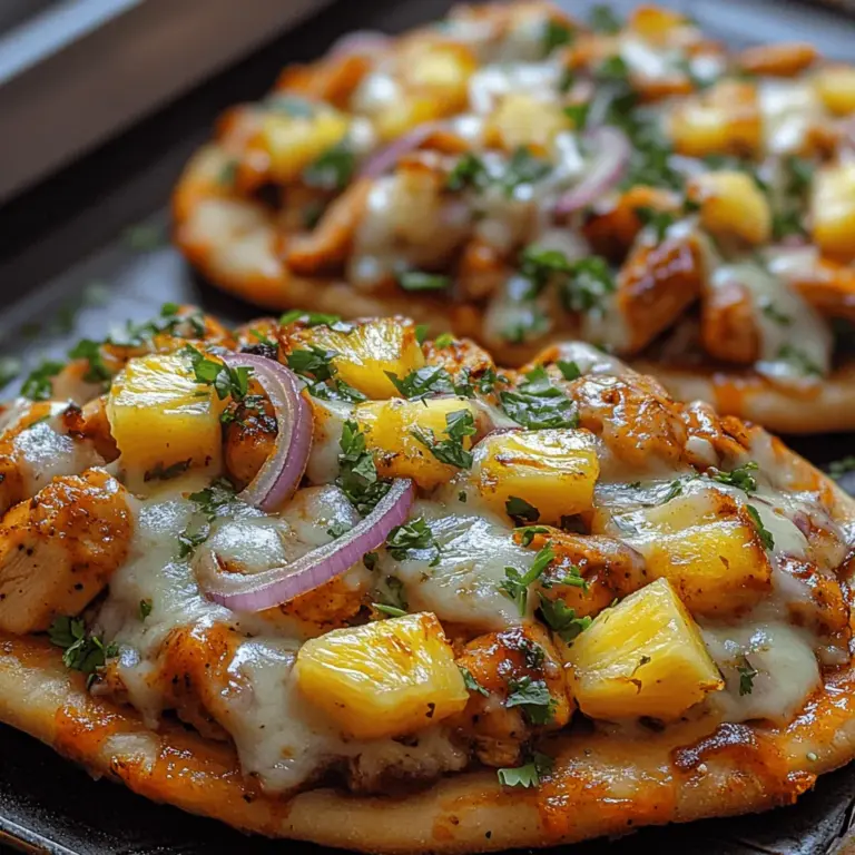 When it comes to creating an unforgettable meal, the quality of your ingredients is paramount. Using fresh, high-quality components elevates the flavor profile of your dish and guarantees a satisfying experience. For the Pineapple Paradise BBQ Chicken Flatbreads, the following ingredients play crucial roles in achieving the perfect balance of tastes: