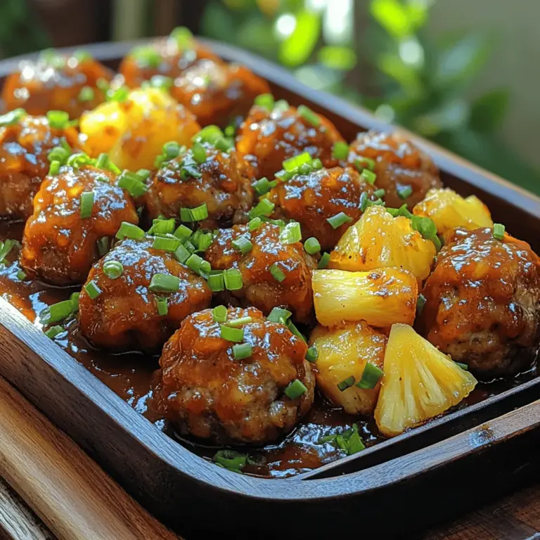 In the world of culinary wonders, the fusion of tropical flavors into savory dishes has captured the hearts and palates of food enthusiasts everywhere. One delightful example of this trend is the Tropical Delight Pineapple BBQ Meatballs. Imagine tender, juicy meatballs infused with the sweet tang of pineapple and coated in a rich barbecue sauce that perfectly balances the savory elements of the dish. This unique culinary experience is not only a treat for your taste buds but also a versatile option that can elevate any occasion, whether it's a cozy family dinner or a lively festive gathering.