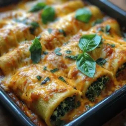 Manicotti, a staple of Italian cuisine, represents the perfect harmony of comfort and indulgence. These large pasta tubes are designed to be stuffed with a variety of delicious fillings, and when prepared right, they can become the highlight of any meal. This Cheesy Spinach Delight Manicotti recipe takes the traditional dish to new heights, offering a delightful combination of creamy cheeses and the nutritional benefits of fresh spinach.
