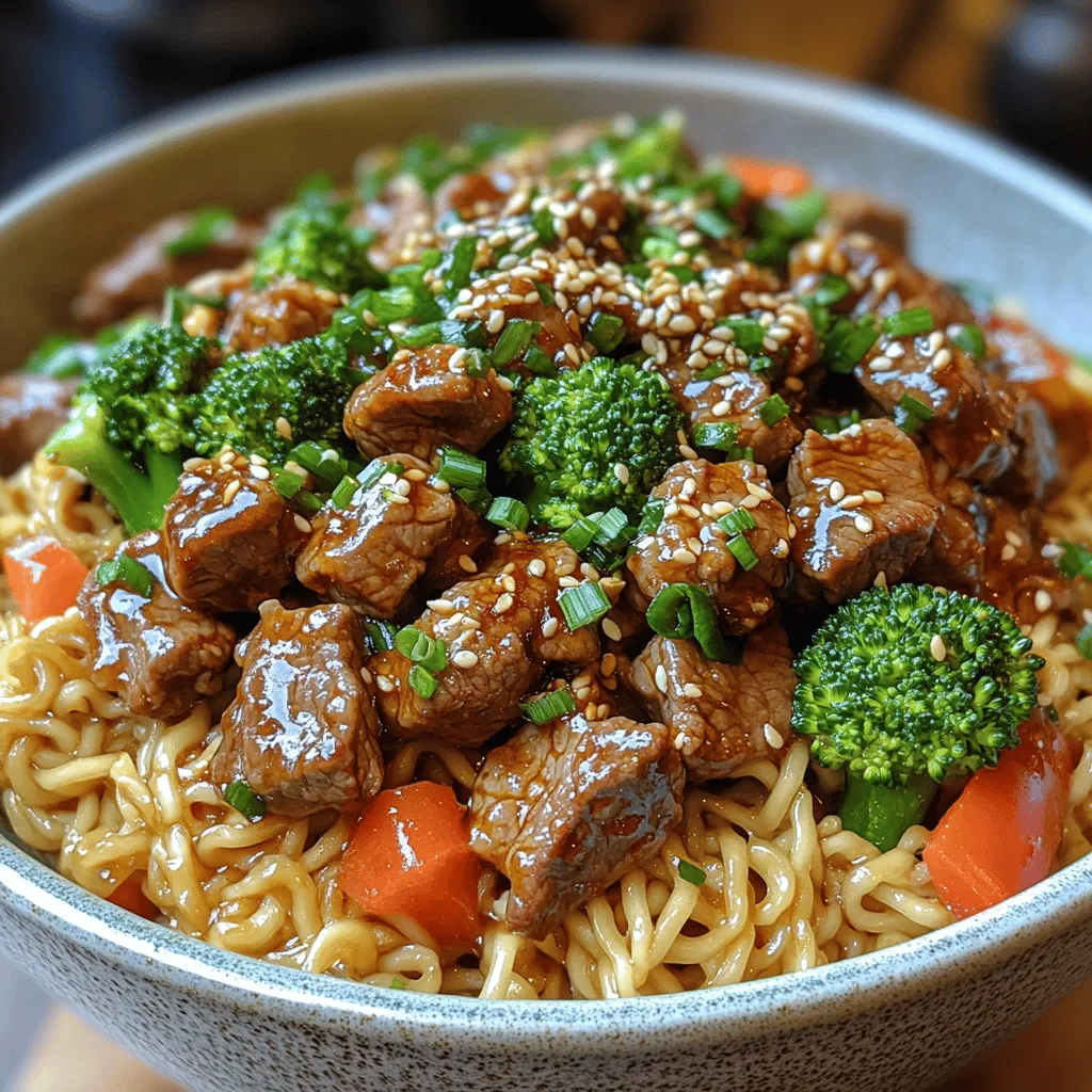 If you’re looking for a dish that marries bold flavors with vibrant colors and health benefits, the Sizzling Beef & Broccoli Ramen Stir Fry is your answer. This delectable recipe combines the satisfying chew of ramen noodles with tender beef and crisp vegetables, creating a well-rounded meal that is both hearty and nutritious. The unique interplay of textures—from the crunchy broccoli to the succulent beef—delivers a delightful eating experience that makes this dish a favorite among home cooks and food enthusiasts alike.
