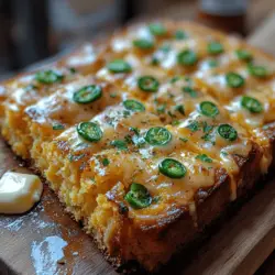 Cornbread is a cherished staple of Southern cuisine, embodying tradition and comfort in every bite. This hearty bread, made primarily from cornmeal, has found its way into homes across the United States, bringing warmth and nostalgia to family gatherings, barbecues, and holiday feasts. Among the myriad of cornbread recipes, the Fiery Cheddar Jalapeño Cornbread stands out, combining the classic, slightly sweet cornbread flavor with the boldness of cheddar cheese and the fiery kick of jalapeños. This twist not only caters to spice lovers but also adds a unique flavor profile that elevates this dish to new heights.