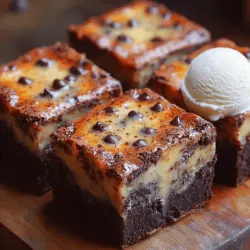 The Choco-Fusion Cookie Brownies are a delightful marriage of two classic desserts: rich, fudgy brownies and a deliciously chewy cookie layer. This innovative recipe not only satisfies the most intense sweet cravings but also brings an exciting textural contrast that delights with every bite. Imagine sinking your teeth into a dense, chocolatey brownie topped with a soft, cookie-like crust studded with chocolate chips. Whether you're hosting a gathering, celebrating a special occasion, or simply indulging in a personal treat, these brownies are guaranteed to impress family and friends alike.