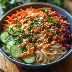 If you're on the hunt for a dish that perfectly balances flavor, texture, and versatility, look no further than Chilled Thai Peanut Noodle Bliss. This delightful recipe combines the nutty richness of peanut sauce with the refreshing crunch of fresh vegetables, making it an ideal dish for warm weather or any time you crave something light yet satisfying. Not only does it deliver a symphony of taste with every bite, but it also caters to various dietary preferences, being easily adaptable for vegans, vegetarians, or even meat lovers by incorporating grilled chicken.