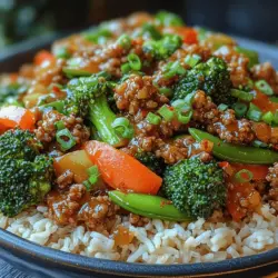 In the realm of quick yet satisfying meals, *Savory Spiced Ground Beef & Veggie Stir Fry* stands out as a versatile and delicious option. This dish perfectly encapsulates the harmony of flavors and textures that stir-frying can achieve, making it a favorite for busy weeknights or a leisurely weekend meal. The combination of tender ground beef and vibrant, crisp vegetables creates not just a treat for the palate but also a feast for the eyes, enticing everyone to gather around the dinner table.