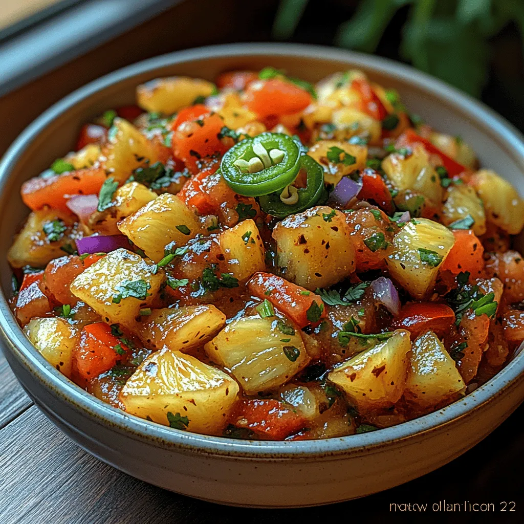 When it comes to culinary experiences, few things can elevate a meal quite like a vibrant salsa. Tropical pineapple salsa, with its incredible balance of sweetness and spice, stands out as an exceptional choice. Imagine the juicy, sun-ripened pineapple mingling with the zesty kick of fresh jalapeños, all harmonized by the crispness of red bell peppers and the aromatic notes of cilantro. This salsa not only serves as a delightful condiment but also adds a burst of color and flavor to any dish it accompanies. Whether you're hosting a summer barbecue, preparing a casual weeknight dinner, or simply looking for a refreshing snack, tropical pineapple salsa emerges as a versatile and enticing option.