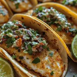 If you're in the mood for a culinary adventure that captures the essence of coastal cuisine, look no further than Crispy Fish Tacos with Crunchy Cabbage Slaw. This dish is not just a meal; it’s an experience that transports you to a beachside restaurant, where the salty air mingles with the tantalizing aroma of freshly fried fish. The combination of perfectly seasoned white fish, a light and crispy breading, and a vibrant slaw provides a delightful contrast of textures and flavors that will surely leave your taste buds dancing.