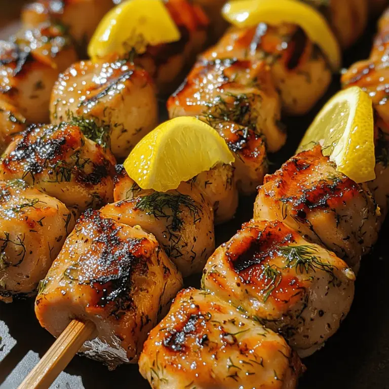 The secret to the irresistible appeal of Zesty Lemon Dill Chicken Skewers lies in their flavor profile. The zesty lemon juice and zest provide a tangy kick that cuts through the richness of the chicken, while the fresh dill adds an aromatic touch that elevates the dish. The combination is a celebration of summer, evoking feelings of sunshine and warmth, making it a perfect choice for outdoor gatherings.