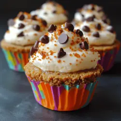 Discover the joy of baking with these Mini Chocolate Chip Cheesecake Cups, a perfect fusion of creamy cheesecake and delightful chocolate chips. These mini treats encapsulate the rich, velvety texture of traditional cheesecake while introducing a playful twist that chocolate lovers will adore. The buttery graham cracker crust complements the smooth filling, creating an irresistible dessert that is as pleasing to the palate as it is to the eye. Whether you're hosting a party, celebrating a family gathering, or simply looking for a sweet indulgence, these cheesecake cups are sure to impress everyone around the table.