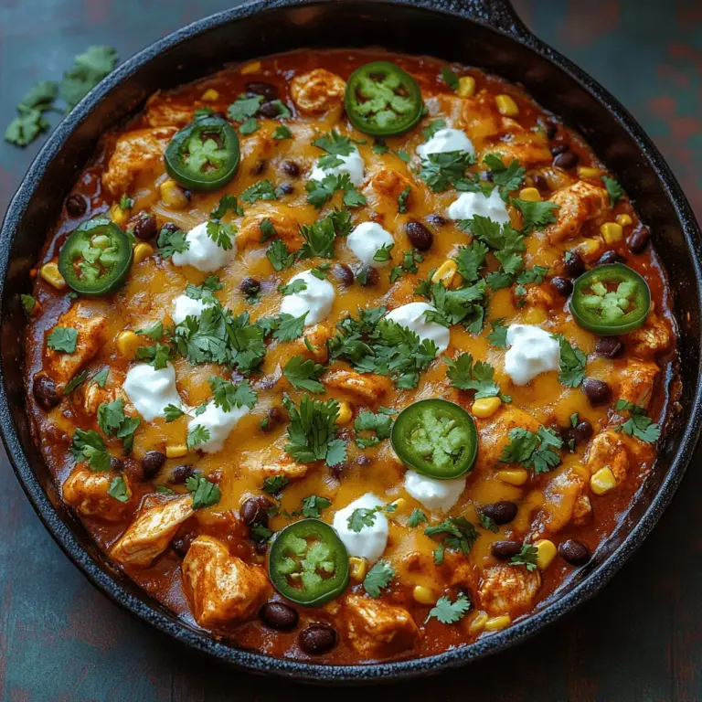 One-pan meals have gained immense popularity in recent years, and for good reason. In today’s fast-paced world, many home cooks are seeking ways to simplify their dinner preparation without sacrificing flavor or nutrition. The Cheesy Chicken Enchilada Skillet exemplifies the beauty of one-pan cooking. With everything cooked in a single skillet, you’ll find that not only is the cooking process streamlined, but cleanup is also a breeze. No need for multiple pots and pans cluttering your kitchen; simply sauté, simmer, and serve right from the pan.