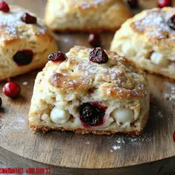 As the festive season approaches, the air becomes filled with the aroma of baked goods, evoking warmth and a sense of togetherness. One delightful treat that captures the essence of holiday gatherings is the scone. These delightful pastries are not only a staple of afternoon tea but also serve as a versatile addition to any festive brunch or cozy evening at home. The combination of tart cranberries and rich white chocolate in our Festive Cranberry White Chocolate Scones brings a unique flavor profile that perfectly marries sweetness and tanginess. Whether you’re celebrating with family, hosting friends for brunch, or simply indulging in a treat by the fireplace, these scones are sure to elevate your seasonal festivities.
