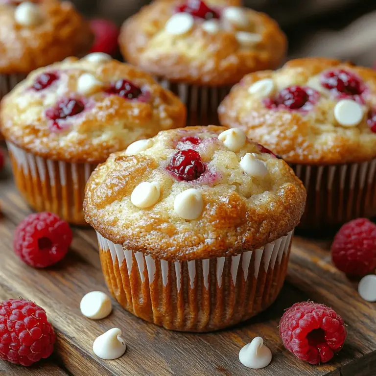 Welcome to the delightful world of baking, where the enticing aroma of fresh muffins fills the air and brings joy to any kitchen. Today, we’re diving into a recipe that perfectly balances tartness and sweetness: Raspberry White Chocolate Muffins. These delightful treats are not only visually appealing with their vibrant raspberry speckles and creamy white chocolate chunks, but they also deliver an unforgettable flavor experience. Whether you’re looking for a scrumptious breakfast option, a satisfying snack, or a sweet indulgence for dessert, these muffins are a fantastic choice.