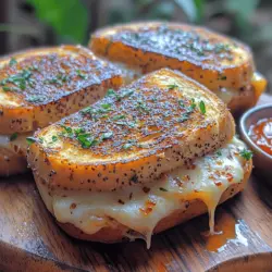 Grilled cheese sandwiches have long held a special place in the hearts of food lovers everywhere. Whether it's a nostalgic bite from childhood or a quick and satisfying meal for busy adults, the appeal of this classic comfort food is undeniable. With its warm, toasted exterior and gooey, melted cheese interior, the grilled cheese sandwich is a dish that can be enjoyed at any time of day. However, for those looking to elevate this beloved favorite, the Sizzling Garlic Bread Grilled Cheese Sandwich offers a delicious twist that combines the savory flavors of garlic and the satisfying crunch of crispy bread.