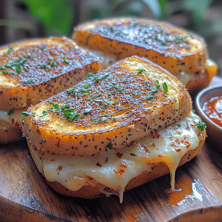 Grilled cheese sandwiches have long held a special place in the hearts of food lovers everywhere. Whether it's a nostalgic bite from childhood or a quick and satisfying meal for busy adults, the appeal of this classic comfort food is undeniable. With its warm, toasted exterior and gooey, melted cheese interior, the grilled cheese sandwich is a dish that can be enjoyed at any time of day. However, for those looking to elevate this beloved favorite, the Sizzling Garlic Bread Grilled Cheese Sandwich offers a delicious twist that combines the savory flavors of garlic and the satisfying crunch of crispy bread.