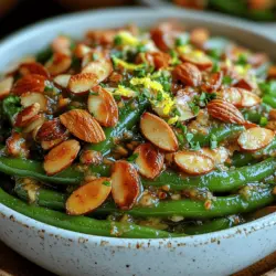 Garlic Butter Green Bean Almondine is a delightful side dish that showcases the vibrant flavors and textures of fresh green beans, enhanced by the rich taste of garlic butter and the crunch of toasted almonds. This dish offers a perfect balance between health and flavor, making it an excellent addition to any meal, whether it's a holiday feast, a family dinner, or a casual weeknight gathering. Green beans, often overlooked, are nutritional powerhouses packed with vitamins A, C, and K, as well as fiber and antioxidants. Incorporating them into your diet not only aids in maintaining a healthy lifestyle but also adds a colorful and appealing element to your plate.