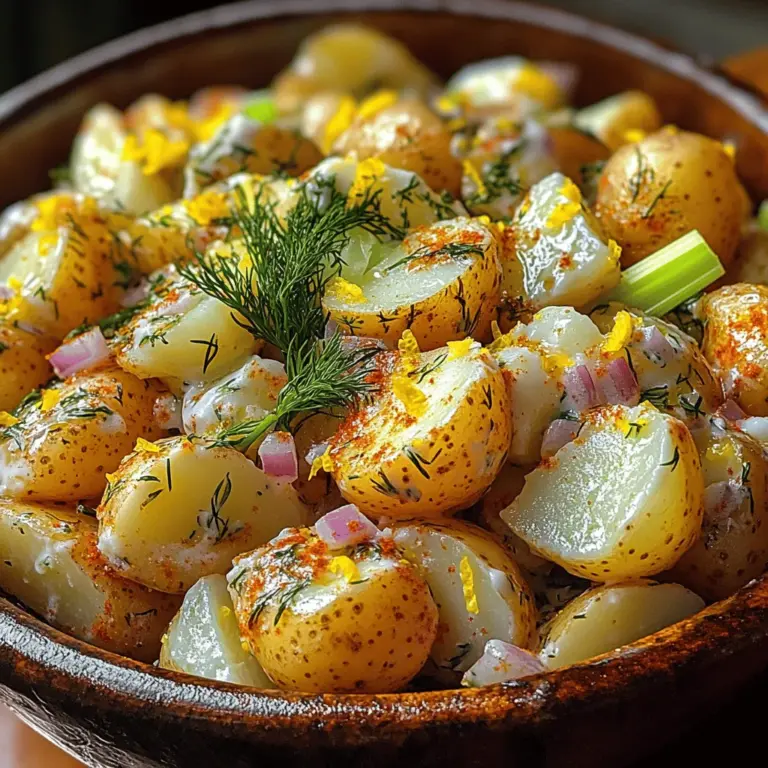 As the sun shines brighter and the days grow longer, the craving for refreshing and vibrant dishes becomes undeniable. Among the myriad of summer staples, few can rival the allure of a well-crafted potato salad. Enter the Zesty Lemon Dill Potato Salad—a delightful twist on a classic that takes the traditional flavors of potato salad and elevates them to new heights. This dish masterfully combines creamy textures with a burst of citrus flavor, making it an ideal companion for picnics, barbecues, or as a side dish to any meal.