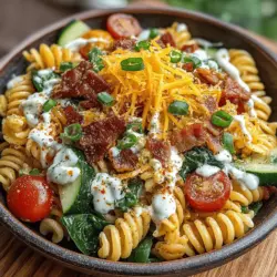 Savory BLT Pasta Salad with Ranch Dressing