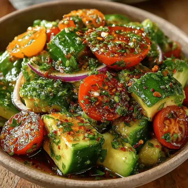 In a world where healthy eating is often perceived as bland and uninspiring, the Refreshing Cucumber Avocado Bliss salad emerges as a vibrant exception. This dish captures the essence of fresh, wholesome ingredients, making it an ideal choice for any occasion, from a casual lunch to an elegant dinner party. Its light yet satisfying nature ensures that it can be enjoyed year-round, appealing to health-conscious individuals and food enthusiasts alike.