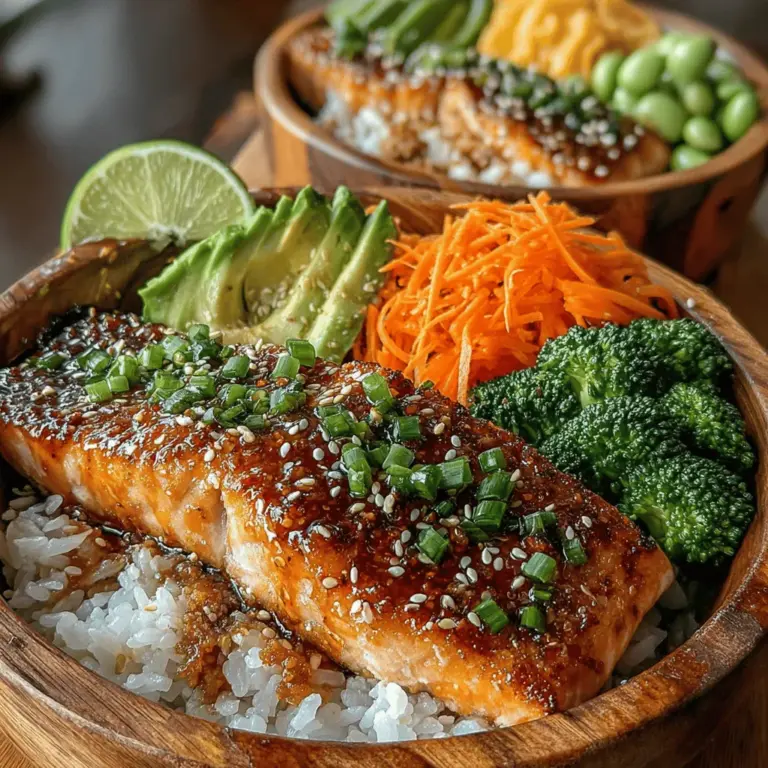 In the quest for delicious yet healthy meal options, Sweet and Spicy Glazed Salmon Bowls stand out as a vibrant and nutritious choice. This dish elegantly combines the rich, buttery flavor of salmon with a tantalizing glaze that balances sweetness and heat, creating a culinary experience that is as satisfying as it is wholesome. Packed with omega-3 fatty acids, high-quality protein, and an array of colorful vegetables, these salmon bowls are more than just a meal; they are a celebration of healthful eating.