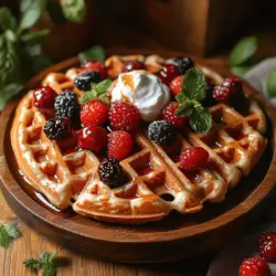 In today's health-conscious world, finding a delicious breakfast that is both nutritious and satisfying can be a challenge. Breakfast is often touted as the most important meal of the day, yet many traditional options can be laden with sugar and empty calories. Enter the Guilt-Free Berry Protein Waffles—an ideal solution for those seeking a wholesome start to their day without compromising on flavor or health. This recipe is not only easy to prepare but also packed with protein, fiber, and antioxidants thanks to the inclusion of mixed berries. Whether you're an athlete looking for a post-workout meal or simply someone who wants to enjoy a nutritious breakfast, these waffles can cater to various dietary preferences, including a vegan option.