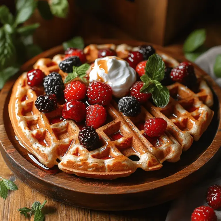 In today's health-conscious world, finding a delicious breakfast that is both nutritious and satisfying can be a challenge. Breakfast is often touted as the most important meal of the day, yet many traditional options can be laden with sugar and empty calories. Enter the Guilt-Free Berry Protein Waffles—an ideal solution for those seeking a wholesome start to their day without compromising on flavor or health. This recipe is not only easy to prepare but also packed with protein, fiber, and antioxidants thanks to the inclusion of mixed berries. Whether you're an athlete looking for a post-workout meal or simply someone who wants to enjoy a nutritious breakfast, these waffles can cater to various dietary preferences, including a vegan option.