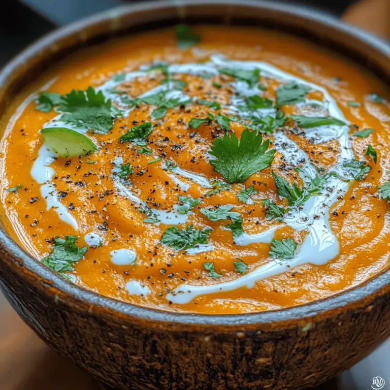 In the realm of nutritious soups, few dishes offer the comforting embrace of a Creamy Carrot Ginger Delight. This vibrant soup, blending the natural sweetness of carrots with the zesty warmth of ginger, stands out not only for its delicious flavor but also for its numerous health benefits. Carrots, known for their rich beta-carotene content, contribute to improved vision and skin health, while ginger is celebrated for its anti-inflammatory and digestive properties. Together, they create a harmonious balance that makes this soup a favorite among health-conscious eaters and comfort food lovers alike.