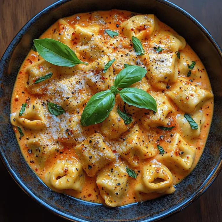Creamy Tomato Basil Tortellini is a dish that perfectly encapsulates the essence of comforting Italian cuisine. With its luscious, creamy sauce enveloping tender tortellini, this meal is not only easy to prepare but also bursts with flavor, making it an ideal choice for weeknight dinners, special gatherings, or even a cozy night in. This recipe is a delightful blend of rich creaminess and fresh herbaceous notes, making it appealing to a wide range of palates. Whether you’re a novice cook just starting your culinary journey or a seasoned chef looking to whip up something quick yet satisfying, Creamy Tomato Basil Tortellini stands out as a versatile addition to any recipe collection.