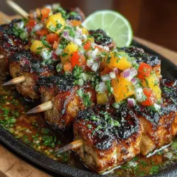 Grilled Turkey Skewers with Sweet Peach Salsa