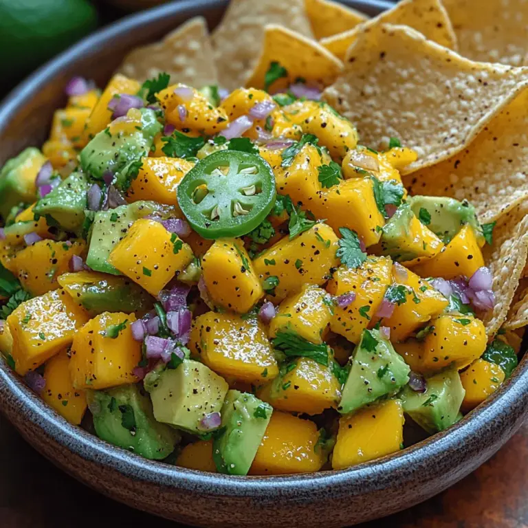 Salsa is a staple in many cuisines around the world, celebrated for its versatility and ability to elevate a wide range of dishes. Originating from Latin American traditions, salsa has transcended borders, becoming a beloved accompaniment to everything from tacos to grilled meats. Whether it’s the classic tomato salsa, zesty corn salsa, or the more adventurous fruit-based varieties, salsa brings a burst of flavor and freshness that enhances any meal. Among the myriad of salsa recipes, Tangy Mango Avocado Salsa stands out with its vibrant combination of sweet, creamy, and tangy elements, making it an ideal choice for summer gatherings, barbecues, or simply as a healthy snack.