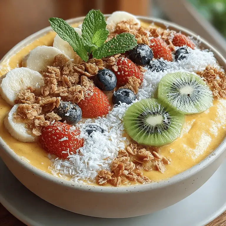 When preparing your Tropical Paradise Pineapple Smoothie Bowl, starting with the right ingredients is crucial for achieving the best flavor and texture. Here are some tips to ensure you select the ripest fruits and measure your ingredients accurately: