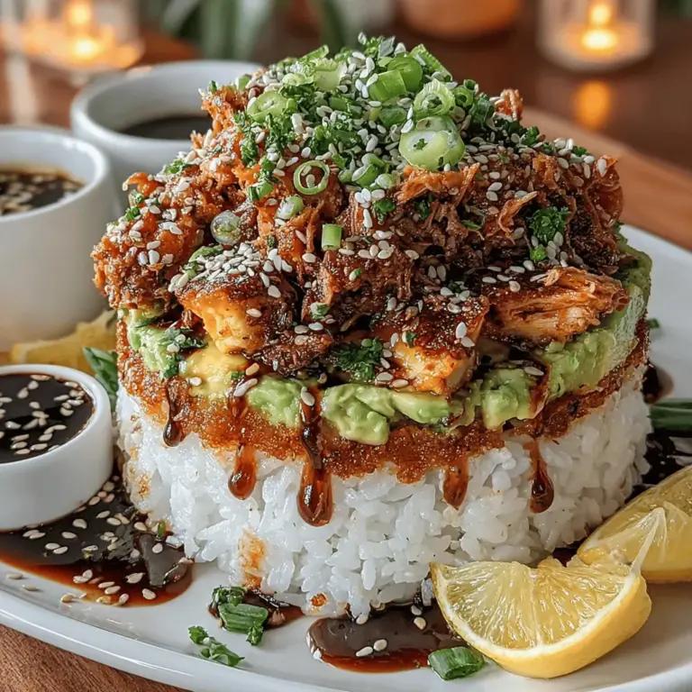 Sushi has transcended its traditional roots in Japan to become a beloved culinary art form enjoyed worldwide. The delicate balance of flavors, textures, and artistic presentation has made sushi not just a meal but an experience. As sushi continues to captivate food enthusiasts, one dish that stands out for its vibrant colors and satisfying taste is the Spicy Tuna and Avocado Sushi Stack. This recipe is a perfect introduction for those who are new to sushi-making while still delighting seasoned sushi lovers.