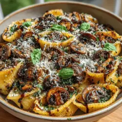 To fully appreciate Savory Roasted Mushroom and Balsamic Pasta Shells, it’s essential to understand the key ingredients that come together to create this harmonious dish. The primary components include mixed mushrooms, balsamic vinegar, and ricotta cheese, each contributing unique flavors and textures.