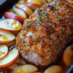 The tradition of herb-crusted meats has roots deeply embedded in culinary history, spanning various cultures and regions. From the rustic kitchens of Europe to the elegant dining rooms of fine restaurants, the concept of enhancing the natural flavors of meat with fresh herbs is a time-honored practice. In particular, the pairing of pork with fruits, especially apples, can be traced back to many classic dishes. This combination not only serves to enhance the flavor profile of the meat but also adds a layer of complexity that is both pleasing to the palate and visually appealing.