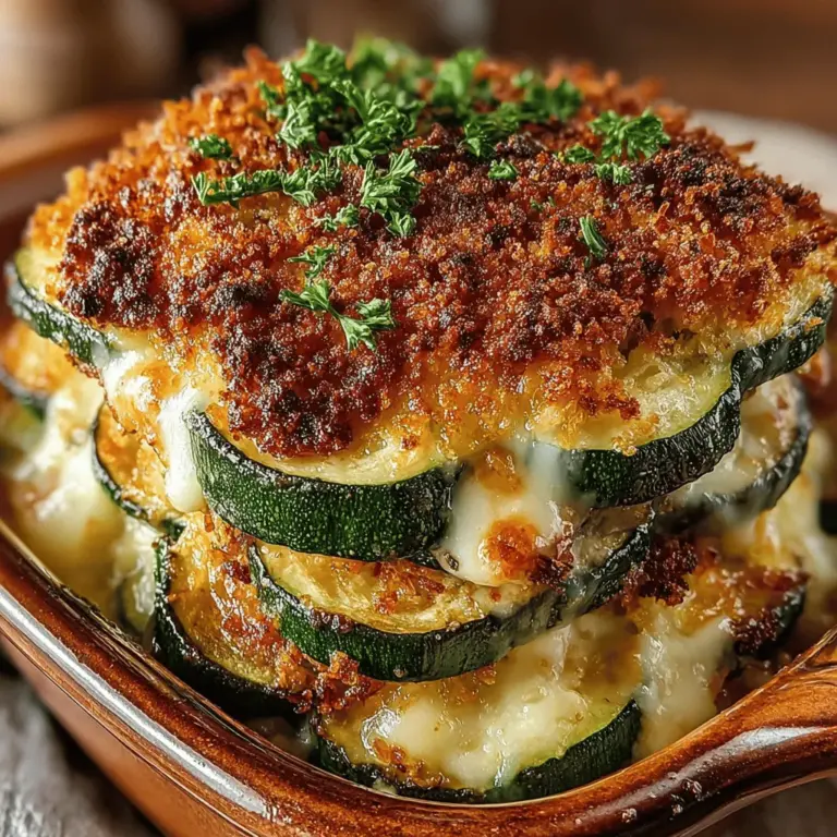 The Cheesy Zucchini Bliss Casserole is an inviting and satisfying dish that has gained a dedicated following among food enthusiasts and health-conscious eaters alike. This casserole combines the wholesome goodness of zucchini with the rich flavors of cheese, making it not only a delicious option for family dinners but also a delightful way to sneak in some vegetables. With a creamy, cheesy texture and a golden, crispy topping, this dish truly embraces comfort food while promoting healthier eating habits.