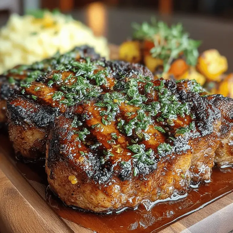 Grilled pork chops are a classic dish that captures the essence of summer barbecues and cozy family dinners alike. Their savory, juicy texture combined with the right marinade can transform a simple meal into a culinary experience. Among the myriad of flavor combinations, the pairing of maple syrup and Dijon mustard stands out as a distinctive choice that tantalizes the taste buds. This recipe for Maple Dijon Grilled Pork Chops marries these two ingredients, creating a dish that is not only delicious but also incredibly easy to prepare, making it perfect for weeknight dinners, special occasions, or backyard barbecues.