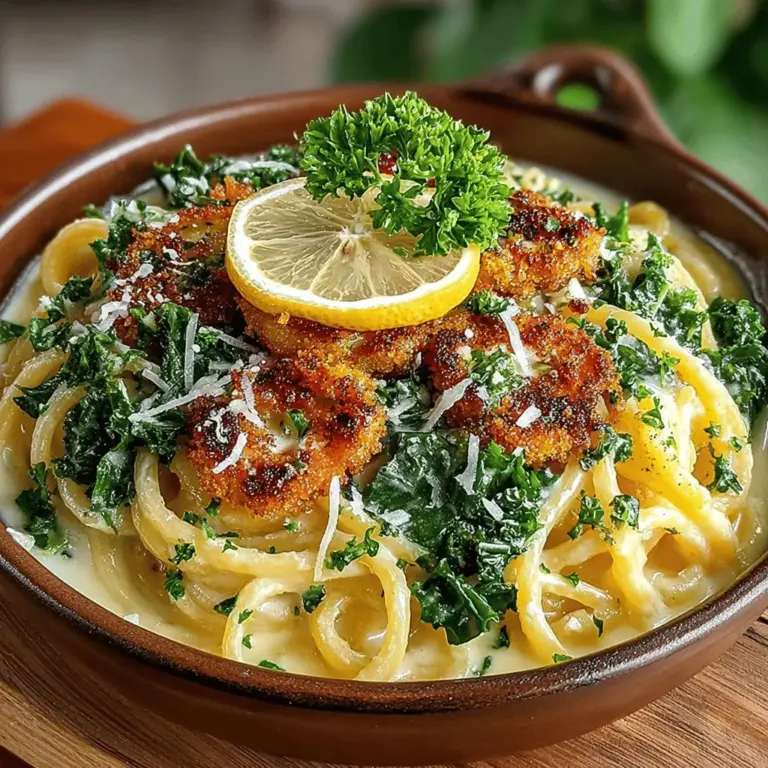 When preparing your Lively Lemon Kale Pasta, achieving the perfect creaminess is essential. One of the best techniques to adjust the sauce's consistency is using reserved pasta water. As you cook your pasta, make sure to save a cup of the starchy water before draining. This water is a culinary gem; it helps emulsify the sauce, making it creamier and more cohesive.