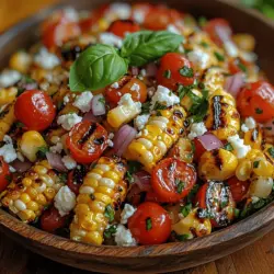 Grilled Corn Salad with Feta & Basil