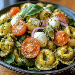 Creamy Pesto Tortellini Salad Delight