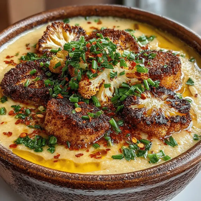 When it comes to comfort food, few dishes can rival the soothing and satisfying experience of a warm bowl of soup. Soups have a unique ability to envelop us in warmth and nostalgia, reminding us of family gatherings, cozy evenings, and the simple joys of home-cooked meals. Among the myriad of soup recipes out there, Velvety Roasted Cauliflower Bliss Soup stands out as a delightful option that not only warms the heart but also nourishes the body. This creamy, flavorful soup seamlessly combines health benefits with rich, satisfying flavors, making it an ideal choice for various occasions—be it a humble family dinner or an elegant gathering with friends.