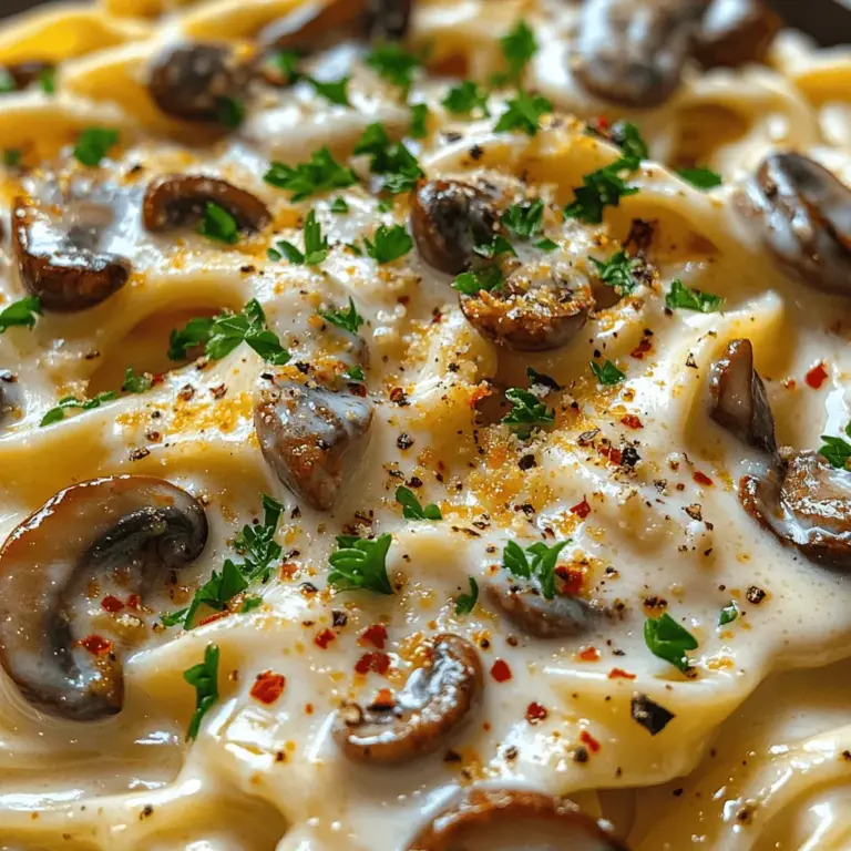 When it comes to comforting weeknight dinners or elegant meals for special occasions, few dishes can compete with the charm of Creamy Garlic Mushroom Pasta. This delightful recipe showcases the rich, earthy flavors of mushrooms, complemented by the pungent aroma of garlic, all enveloped in a luscious creamy sauce that clings to the pasta. Whether you're a busy professional seeking a quick, satisfying meal or a home cook aiming to impress guests with minimal effort, this dish checks all the boxes. Not only is it simple to prepare, but it also caters to a variety of dietary preferences, making it a versatile choice for any dining occasion.