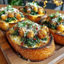 In the realm of quick and healthy meals, Garlic Butter Chickpea & Spinach Toasts emerge as a standout option that seamlessly combines flavor, nutrition, and ease of preparation. This delightful recipe offers a harmonious blend of earthy chickpeas and vibrant spinach, all elevated by the rich, aromatic notes of garlic and butter. Whether you're searching for a light lunch, a satisfying snack, or an elegant appetizer to wow your guests, these toasts cater to a variety of dietary preferences while delivering on taste.